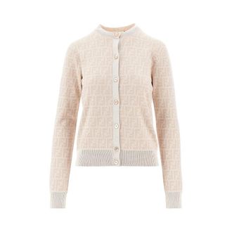 Fendi FF wool and silk cardigan Woman 40