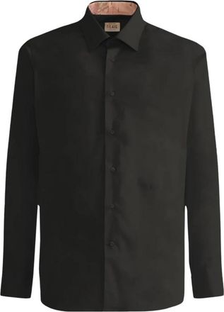 Alviero Martini 1A Classe Camicia Slim Fit - Heren - Zakelijke Overhemden - Zwart - XL - Katoen - Overhemden
