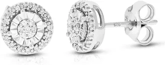 Vir Jewels 1/10 cttw Lab Grown Diamond Composite Earrings in Sterling Silver With Push Backs For Women