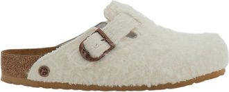 Birkenstock White Boston Wool Clogs