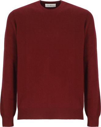 Della Ciana Burgundy Wool-Blend Crew Neck Sweater