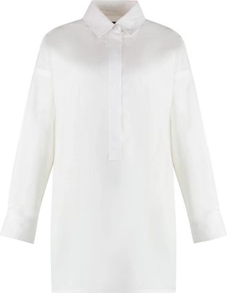 Gucci Stijlvolle Poplin Blouse met Verborgen Sluiting - Dames - Blouses - Wit - M - Katoen - Overhemden