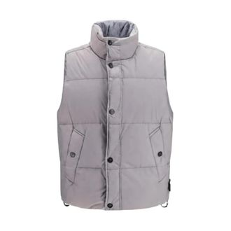 Stone Island Gilet met RDS-dons - Heren - Bodywarmers - Grijs - L - Leer - Jassen