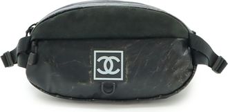 Chanel Sport Black Rubber Suede Fanny Pack (Pre-Owned)
