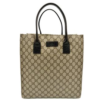 Gucci Beige Brown Pvc Leather Tote Bag (Pre-Owned)