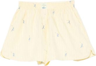 Lacoste Cotton Poplin Jacquard Boxershorts - Dames - Onderbroek - Geel - M - Katoen - Ondergoed