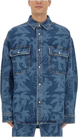 Palm Angels Denim Jassen - Heren - Spijkerjassen - Blauw - M - Denim - Jassen