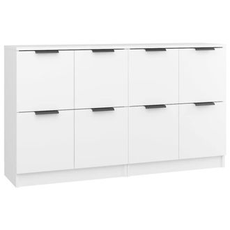 Berkfield Home Sideboards 2 pcs White 60x30x70 cm Engineered Wood | Size: 60 x 30 x 70 cm