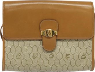 Dior Honeycomb Beige Rare Leather Shoulder Bag (Pre-Owned)