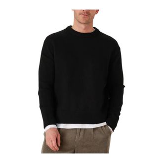 Selected Truien & Vesten, Heren, Zwart, XL, Wol, Slharne LS Knit Relaxed Wool Crew Neck
