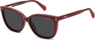 Polaroid Rood/Grijs Zonnebril PLD 6229/Cs - Dames - Zonnebrillen - Rood - 55 MM - Accessoires