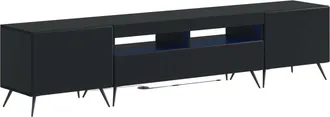 vidaXL Cabinet De Tv Led De 5 Piezas Negro Madera De Ingenier&iacute;a Vidaxl