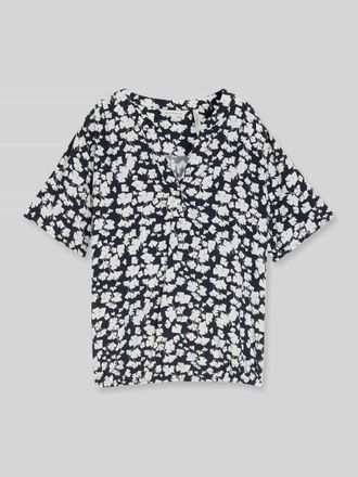 Tom Tailor Regular Fit Bluse aus Viskose in Dunkelblau, Gr&ouml;&szlig;e 34