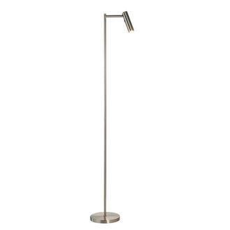 Netlighting Dedicated LED Reader Task Floor Lamp Satin Nickel in Grey