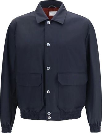 Brunello Cucinelli Giacca in tessuto a membrana - - Jackets - Uomo - Blu - L