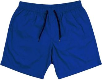 Garment Workshop Geborduurde Beach Shorts - Heren - Strandmode - Blauw - L - Nylon - Badmode