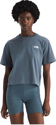 The North Face Evolution Simple Dome Crop Relaxed Short Sleeve T-Shirts Womens Clothing Granite Grey : 2XL, Cotton