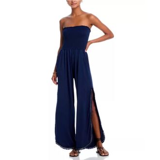 Peixoto Harriet Strapless Smocked Jumpsuit In Classic Navy