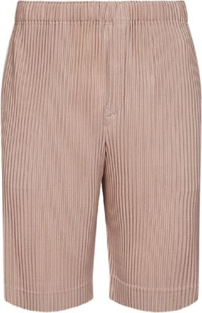 Issey Miyake Color Pleats 2 Shorts - Heren - Korte Broeken - Rood - M - Polyester - Korte Broeken