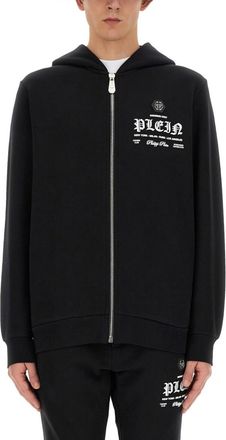 Philipp Plein Black Logo Hood Sweatshirt