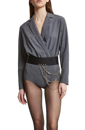 ottod'Ame Body With Criss-Cross Neckline in Grey at Nordstrom, Size 42 It
