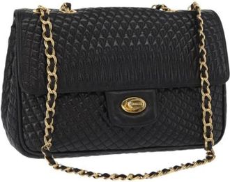 Bally Pre-owned Shoulder Bags, female, Black, Size: ONE SIZE Pre-owned Leather Shoulder Bag