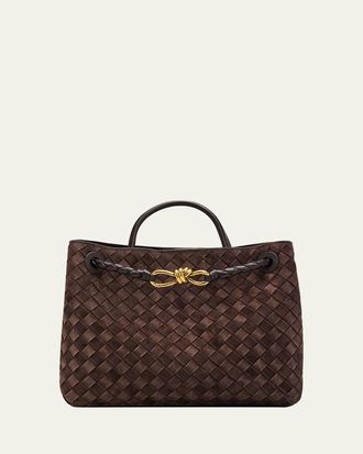 Bottega Veneta Knot-Embellished Top-Handle Bag in Suede