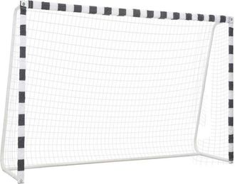 vidaXL Vidaxl - Furniture Limited - Porter&iacute;a De F&uacute;tbol De Metal Blanco Y Negro