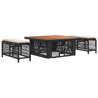 vidaXL Conjunto De Comedor De Jard&iacute;n Con Coj&iacute;n 3 Pcs Beige Y Crema Vidaxl
