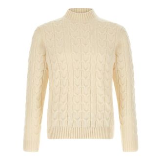 Zanone Truien & Vesten, Heren, Wit, XL, Wol, Wolf Mock-Neck Sweater