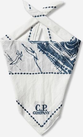 C.P. Company Woven Musli Scarf Gauze White