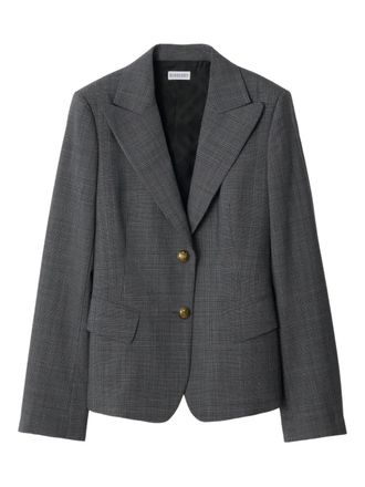 Burberry check single-breasted wool blazer - Grey