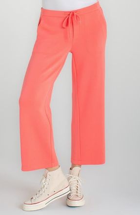 Liverpool L.A. Crop Wide Leg Sweatpants in Sunset Coral at Nordstrom, Size X-Small