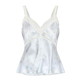 LoveShackFancy Sleeveless Tops, female, Blue, Size: XS Lirena Silk Top