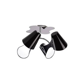 Netlighting Ora Ceiling 2 Arm 4 Light E27 Gloss Black White Acrylic Chrome