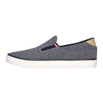 Tommy Hilfiger Schoenen, Heren, Blauw, 48 EU, Leer, Slip-On Sneakers Chambray