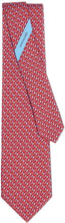 Ferragamo equestrian-print silk tie - men - Silk/Wool - One Size - Red