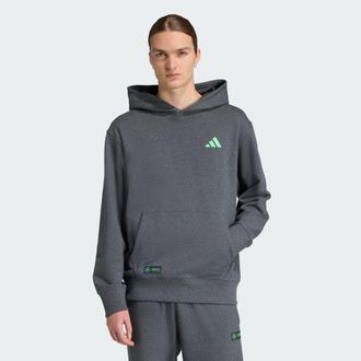 adidas adidas Performance Mens MERCEDES - AMG PETRONAS FORMULA ONE TEAM PREMIUM SWEAT HOOD - Grey - Size Medium
