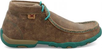Twisted X Boots Womens Chukka Driving Moccasins In Brown Turquoise