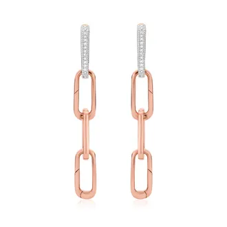 Monica Vinader Rose Gold Alta Capture Cocktail Diamond Earrings Diamond