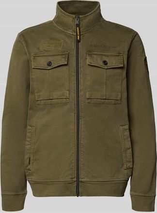 PME Legend Jacke mit Stehkragen und Brusttaschen in Oliv, Gr&ouml;&szlig;e XXXL