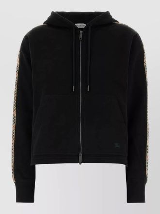 Burberry cotton hooded sweatshirt kangaroo pocket stripes