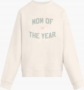 Favorite Daughter Womens Mom Of The Year Sweatshirt In Gardenia Light Sage