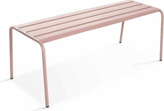 Oviala Banco de jard&iacute;n de acero rosa