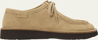 Loewe Faro Suede Lace-Up Derby Shoes