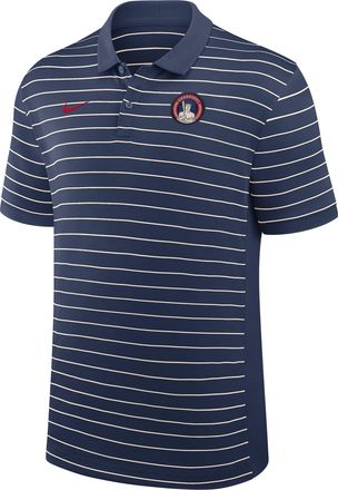 Nike Cleveland Guardians City Connect Striped Victory Nike Mens Dri-FIT MLB Polo in Blue | 03BG0IF8GUA-DZ0