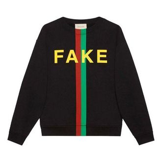 Gucci Fake/Not Print Cotton Jersey Sweatshirt Black 635847-XJCXY-1082