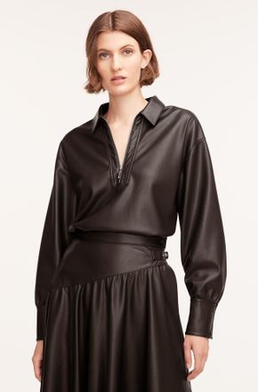 Rebecca Taylor Vegan Leather Pullover
