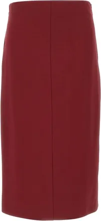 Elena Miro Rokken, Dames, Rood, XS, Leer, Midi Pencilrok