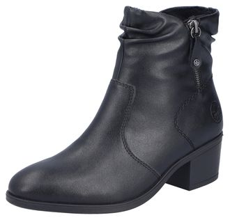 Rieker Stiefelette RIEKER, Damen, Gr. 36, schwarz, Lederimitat, unifarben, Schuhe Stiefelette, Boots, Klassik-Stiefelette, Blockabsatz, mit slouchy Schaft